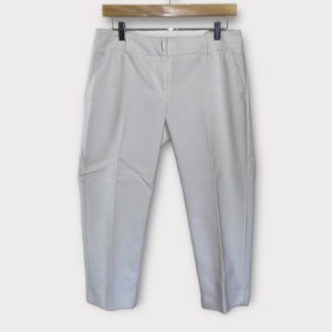 Apt 9 Torie Cropped White Tapered Leg Stretch Pull on Pants with Belt Loops Sz 4